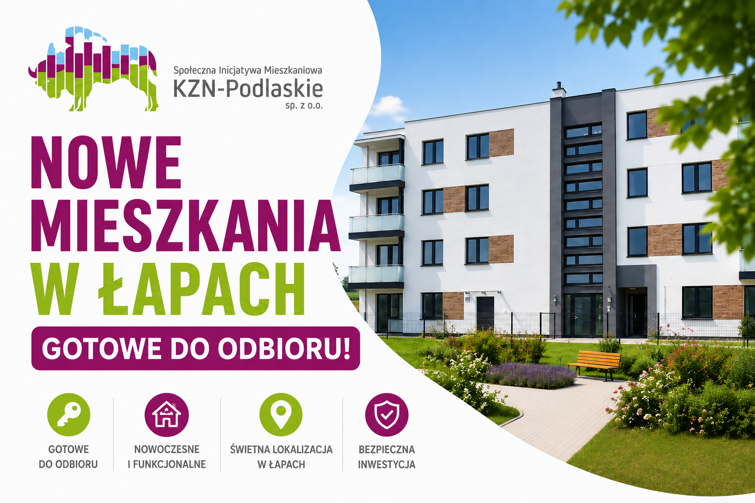 Nowe mieszkania w Łapach gotowe do odbioru.